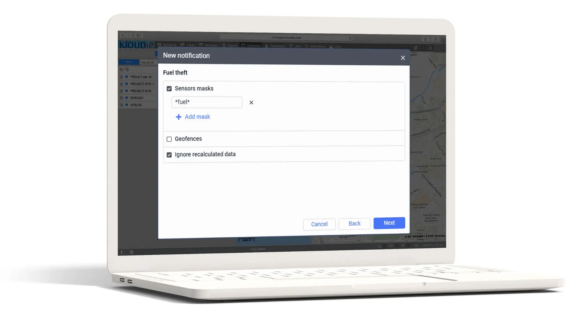 Fuel monitoring notifications in FiOS system