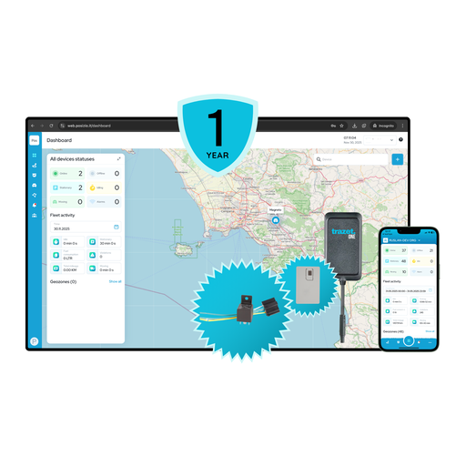 Trazet Platform & Managed IoT Connectivity for 1 year + GPS with Engine Immobilizer for Sri Lanka